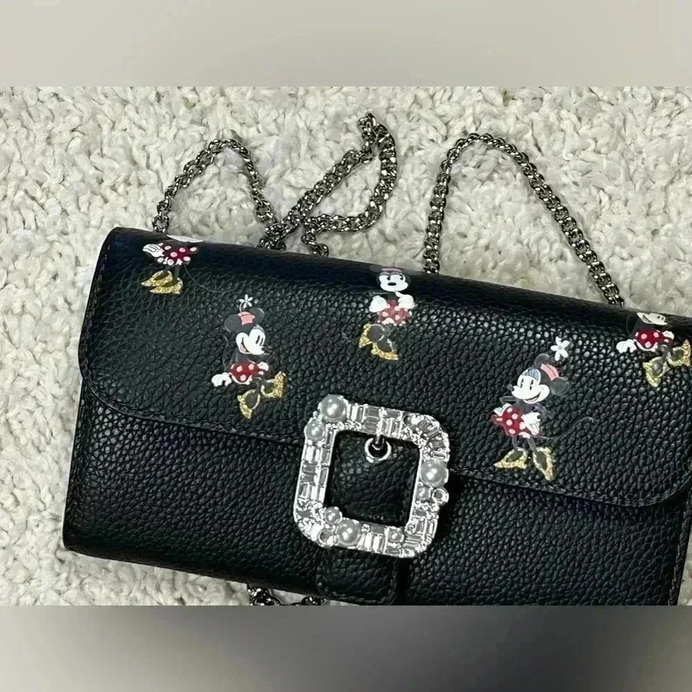 KATE SPADE DISNEY PARKS MINNIE MOUSE LEATHER WALLET CROSSBODY BAG NWT - Picture 2 of 13
